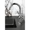 Kingston Brass One-Handle Single-Hole Bathroom Faucet with Deck Plate and Push Pop-Up Drain, Polished Chrome KSD2211RX - alternate 6