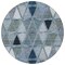Homeroots 8' Denim Blue And Sky Blue Round Geometric Washable Indoor Outdoor Area Rug 583024 - alternate 9