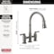 Delta Broderick Two Handle Pull-Down Bridge Kitchen Faucet 2390L-KS-DST - alternate 3