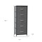 Homeroots 18" Gray And Black Steel And Fabric Five Drawer Dresser 484684 - alternate 5
