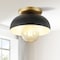Jonathan Y Paulina 8.5" 1-Light Classic Industrial Iron LED Flush Mount, Black/Gold Painting JYL1327A - alternate 10