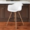 Homeroots 28" White And Brown Heavy Duty Plastic And Solid Wood Low Back Counter Height Bar Chair 520680 - alternate 1