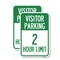Signmission Visitor Parking Sign Visitor Parking 2 Hour Limit, 18'' X 24'' 2 Signs, Heavy Gauge Aluminum, 2PK A-1824-2PACK-22729 - alternate 1