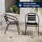 Flash Furniture Lila  Black Metal Restaurant Stack Chair with Aluminum Slats, PK4 4-TLH-017C-BK-GG - alternate 17