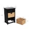Happimess Malibu 26"H Rustic Handcrafted Acacia Wood Accent Storage Nightstand w/Drawer and 2 Water Hyacinth SHF2007C - alternate 9