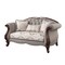 Homeroots 72in Beige And Dark Brown Linen Loveseat and Toss Pillows 515746 - alternate 1