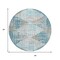 Homeroots 8' Teal Blue And Beige Round Geometric Washable Indoor Outdoor Area Rug 632013 - alternate 8