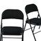 Homeroots Set of Four Black Faux Leather and Steel Folding Chairs, 4PK 719405 - alternate 9