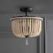 Jonathan Y Allie 14" Wood Beaded/Metal LED Semi Flush Mount, Black / Light Taupe JYL9020A - alternate 11