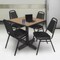 Regency Square Kobe Breakroom Table W/ 4 Restaurant Stack Chairs, 30 in W, 30 in L, Neo Walnut TKB3030NW29BK - alternate 8
