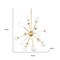Homeroots Gold Sputnik Multi Light Frosted Metal and Glass Dimmable Chandelier With White Shades 611356 - alternate 5