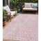 Homeroots 5' X 8' Pink And Ivory Geometric Washable Indoor Outdoor Area Rug 595104 - alternate 1