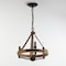 Vidalite Savannah 3-Light Rustic Farmhouse Style Chandelier, Natural Brown & Black Pendant Chandelier Light CE1013044 - alternate 9