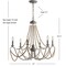 Jonathan Y Rustica 6-Light 27" Adjustable Greige Metal/Wood Bead LED Chandelier, Grey/Natural JYL9060A - alternate 11