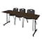 Regency Kobe T-Base Training Seminar Table W/ 2 M Stack Chairs, 84 in W, 24 in L, Neo Walnut MKTRCT8424NW47BK - alternate 1