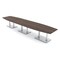 Skutchi Designs Boat Conference Table With Power Unit, 48 in W, 192 in L, Brown HAR-BOT-48x192-DOU-H3041-NA - alternate 1