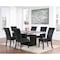 Homeroots 70" White and Black Faux Marble and Wood Pedestal Base Dining Table 564890 - alternate 8