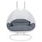 Leisuremod White Wicker Hanging 2 person Egg Swing Chair, Dark Grey ESCW-57DGR - alternate 1