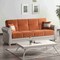 Homeroots 89" Orange Polyester Convertible Futon Sleeper Sofa And Toss Pillows With Storage 607114 - alternate 8