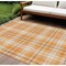Homeroots 9' X 12' Orange Blue And Ivory Plaid Washable Indoor Outdoor Area Rug 597127 - alternate 1