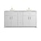 James Martin Vanities Bellshire 72" Double Vanity, Bright White w/ 3 CM Carrara Marble Top 660-V72-BW-3CAR - alternate 1