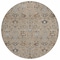 Homeroots 8' Taupe Brown And Gray Round Oriental Washable Indoor Outdoor Area Rug 598084 - alternate 8