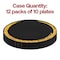 Smarty Had A Party 7.5" Black with Gold Moonlight Round Disposable Plastic Appetizer/Salad Plates (120 Plates), 120PK 967BG-CASE - alternate 9