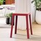 Leisuremod Tresse Stackable Plastic Square Dining Stool with Wicker Seat, Red TS12R - alternate 6