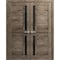 Sartodoors Solid French Double Doors 84 x 80in, Veregio 7588 Cognac Oak W/ Black Glass VEREGIO7588DD-AKA-84 - alternate 9