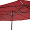 Pure Garden 15 ft Double Sun Patio Umbrella, Red, 12 Steel Ribs, 1.9 in Dia Steel Pole, Easy Crank Lift 50-LG1282 - alternate 11