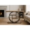 Kioottoo 41.3'' Industrial 4-Tier Console Table with Circle Base, Light Brown Black Sofa Table TB-JW0767 - alternate 9