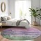 Homeroots 8' Lavender And Lilac Round Abstract Washable Indoor Outdoor Area Rug 610939 - alternate 9