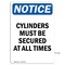 Signmission Cylinders Must Be Secured At All Times, 7 in W x Rectangle, Vinyl Decal OS-2PACK-NS-D-710-V-15388 - alternate 7