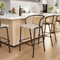 Leisuremod Ervilla Wicker Bar Stool with Fabric Seat and Black Powder Coated Steel Frame, Beige EBBL-31BG - alternate 10