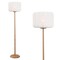 Jonathan Y Maryna 59.5 in. Minimalist Modern Teahouse Wood w/Ribbed Cocoon Pumpkin Shade LED Floor Lamp, White/L JYL4200B - alternate 1