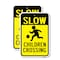 Signmission Slow Children Crossing, 18'' X 24'' 2 Signs, Heavy Gauge Aluminum, 2PK A-1824-2PACK-24735 - alternate 1