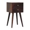 Homeroots 22" Brown Solid Wood Square Two Drawer Nightstand 651798 - alternate 9