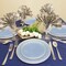 Smarty Had A Party Clear Blue with Gold Rim Hammered Glass Disposable Plastic Dinnerware Value Set, 240PK 8860-BGVP-CASE - alternate 8