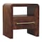 Homeroots 23" Brown Solid Wood Two Drawer Nightstand 701720 - alternate 10