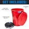 Magnum Tool Red 55 Gallon Trash Can Set (Trash Can, Quiet Dolly, and Reinforced Lid) (1 Set) CMTC-CLD0-55R01 - alternate 9