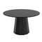 Homeroots 52" Black Solid Wood Pedestal Base Round Top Dining Table 721062 - alternate 1