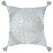Homeroots 18" Silver And Gray Medallion Viscose Throw Pillow Cover with Tassels 714215 - alternate 6