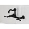 Kingston Brass Two-Handle Wall Mount Bridge Kitchen Faucet, Matte Black KS3250BL - alternate 5
