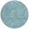 Homeroots 8' Teal Blue And Ivory Round Floral Washable Indoor Outdoor Area Rug 594667 - alternate 8