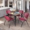 Regency Square Kahlo Breakroom Table W/ 4 M Stack Chairs, 30 in W, 30 in L, Noble Oak TPL3030NOBK47BY - alternate 7