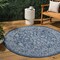 Jonathan Y Tela Bohemian Textured Weave Floral Navy/Gray 9 ft Round Indoor/Outdoor Area Rug SMB100B-9R - alternate 1