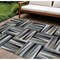 Homeroots 8' X 10' Black Gray And Ivory Geometric Washable Indoor Outdoor Area Rug 598241 - alternate 1