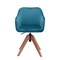 Homeroots Tufted Teal Blue and Natural Upholstered Velvet Dining Arm Chair 521185 - alternate 1