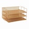 Martha Stewart Ryder 3 Tier Gold Desk Stackable Letter Tray Organizer, Steel Mesh, Tray for Files/Papers/Letters HH-OHD01-3-GLD-MS - alternate 1