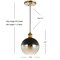 Jonathan Y Nixon 7.5" 1-Light MidCentury Modern Metal/Glass Adjustable Drop Globe LED Pendant, Brass Gold/Black JYL3513A - alternate 16
